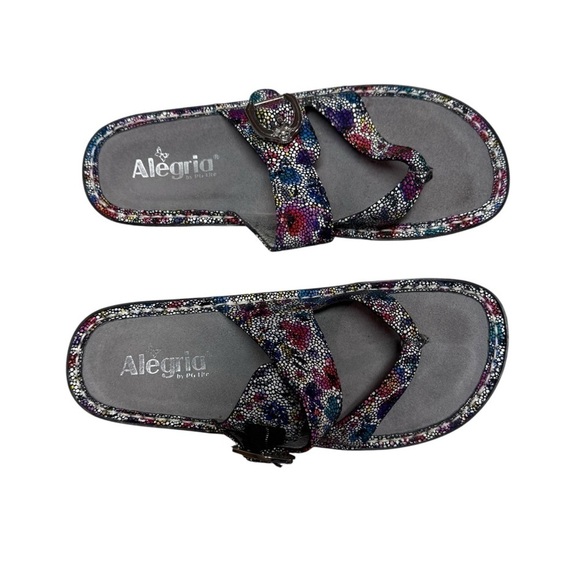 Alegria Womens VAL-447 Multicolor Leather Slip On Slide Sandal EU 39 US 9 - Picture 3 of 7